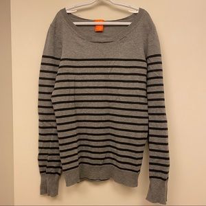 Gray-black striped sweater